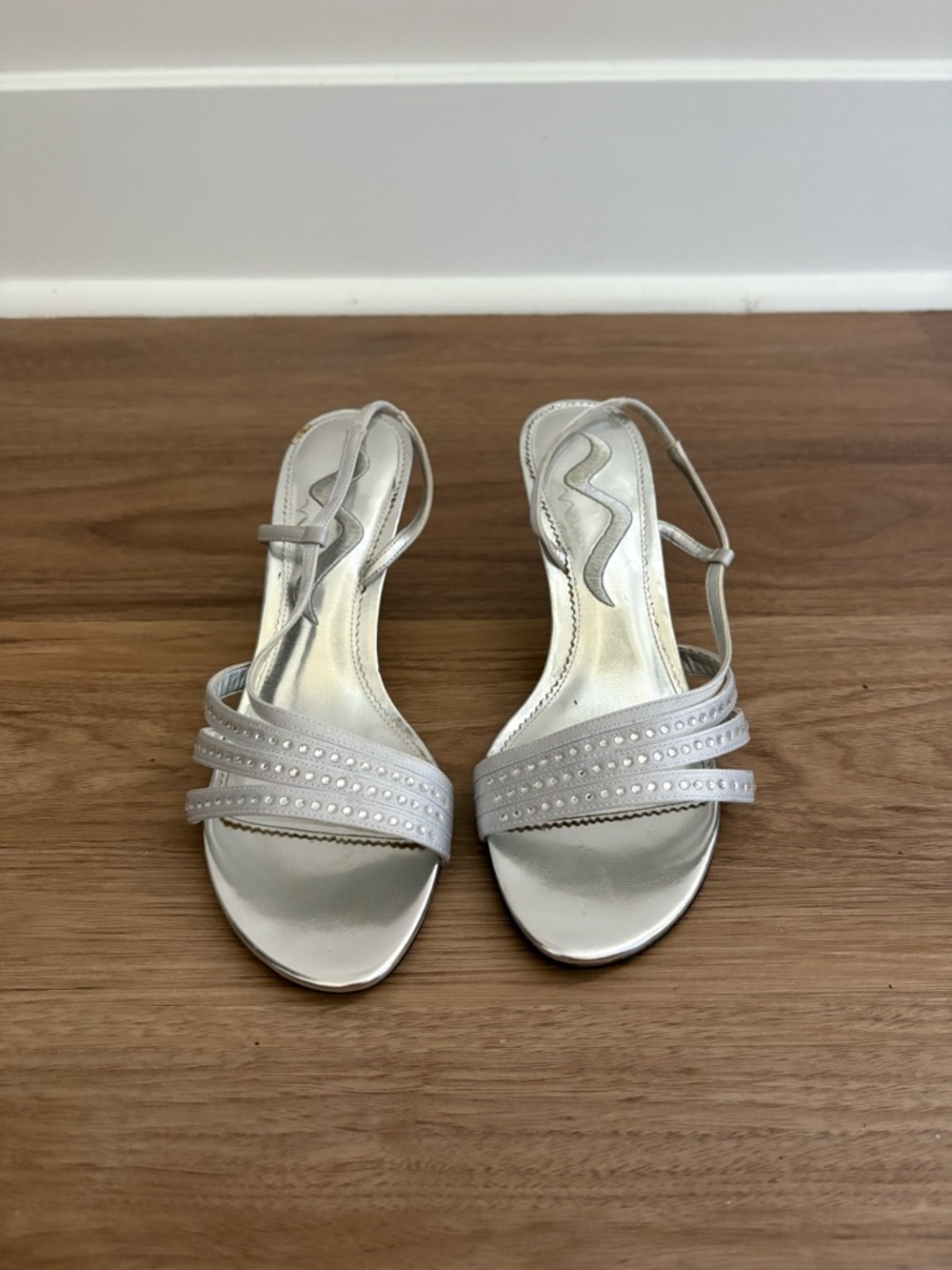 Silver Strappy Heels